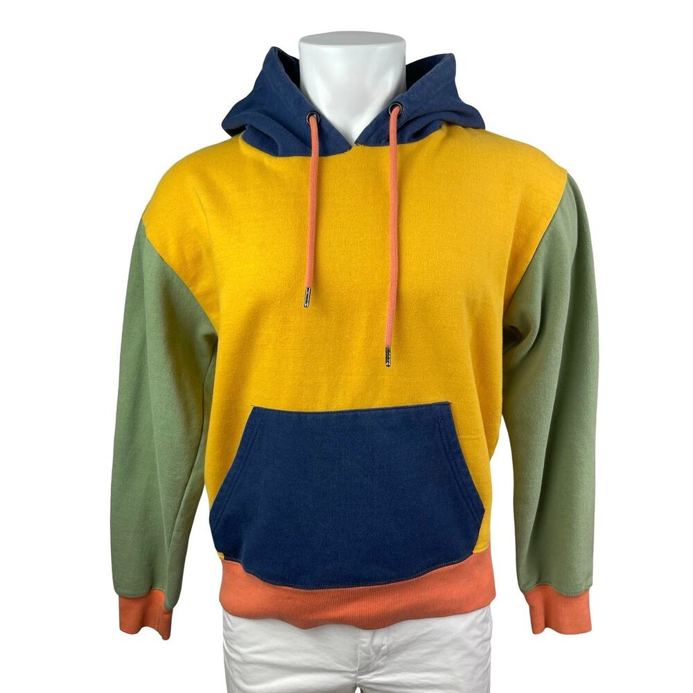 VSTR Men's Color Block Patchwork Long Sleeve Sweater Hoodie Sweatshirt Top Sz L
